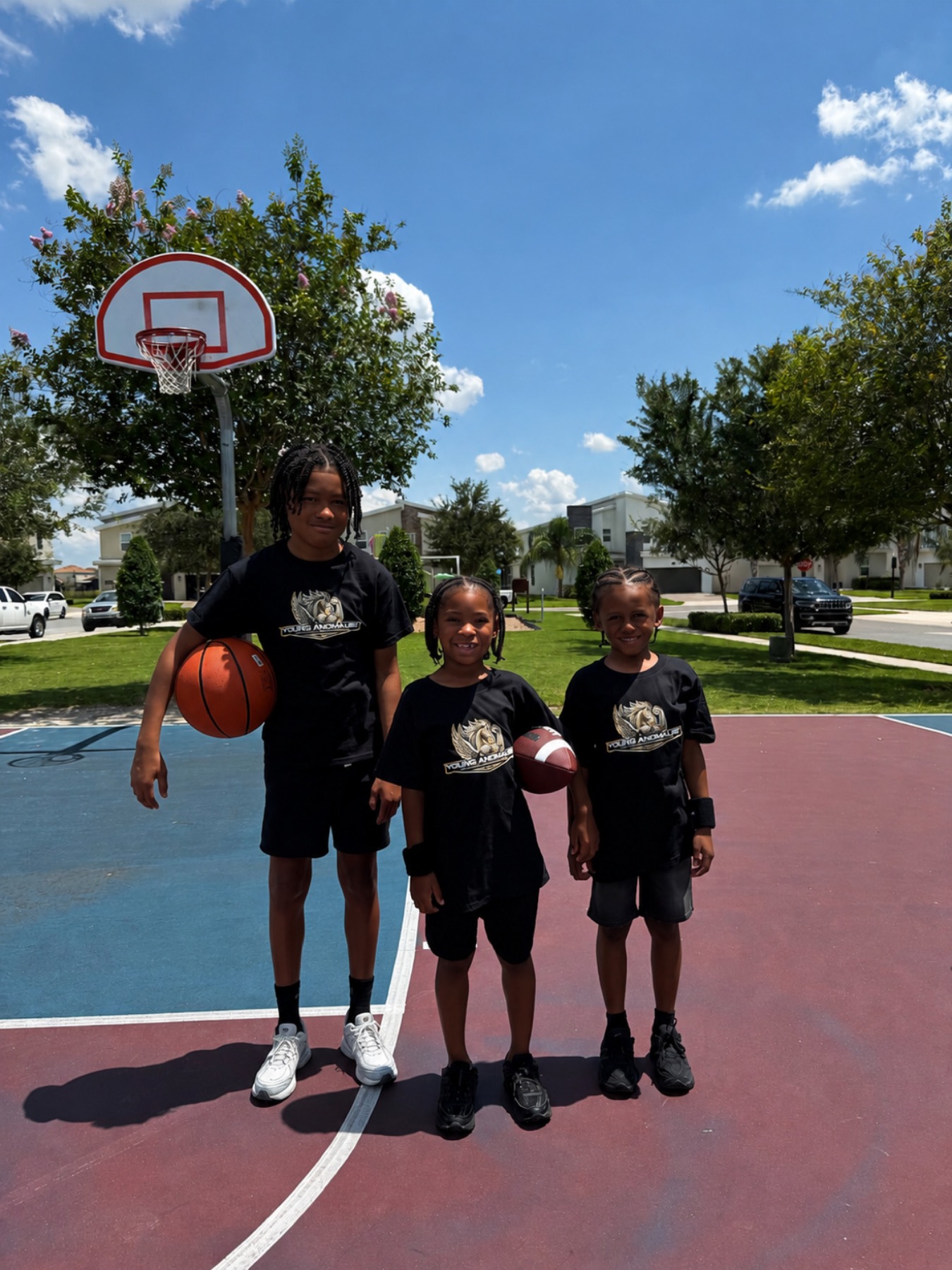Young Anomalies athletes on the court